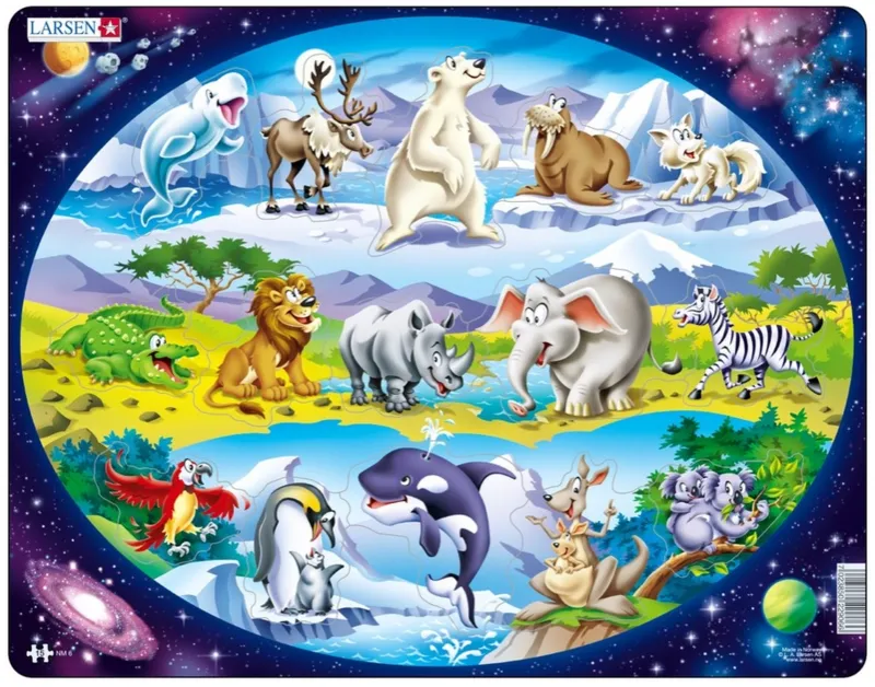 Puzzle Cadre - Animaux autour du Monde