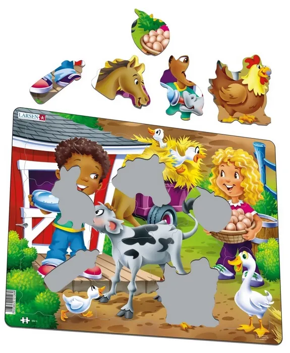 Puzzle Cadre - Les Enfants à la Ferme