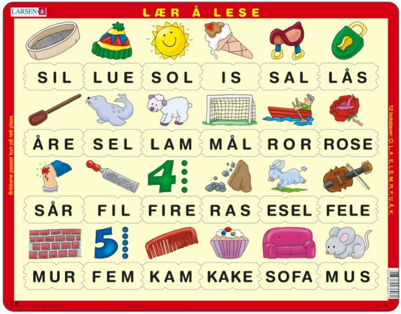 Puzzle Cadre - Apprendre à Lire (en Norvégien)