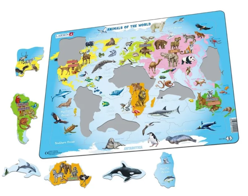 Puzzle Cadre - Animals of the World (en Hollandais)