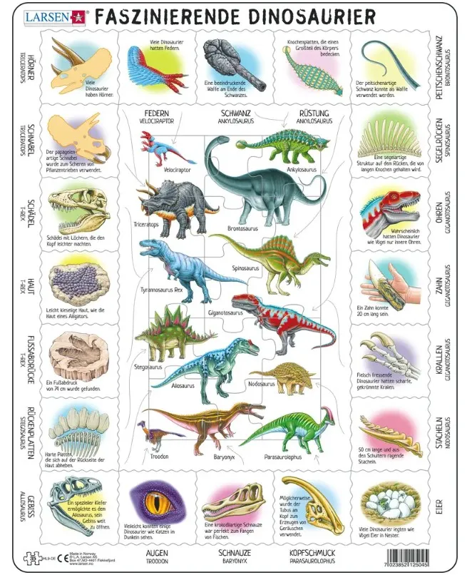 Puzzle Cadre - Dinosaures (en Allemand)