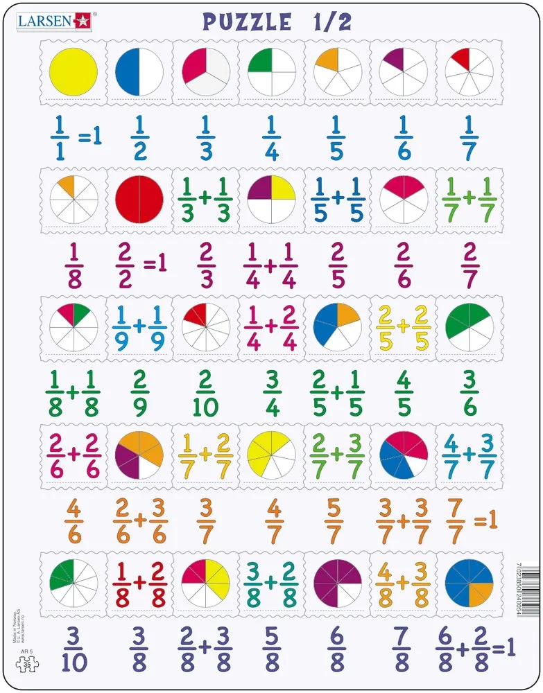 Puzzle Cadre - Apprendre à Compter : Les Fractions