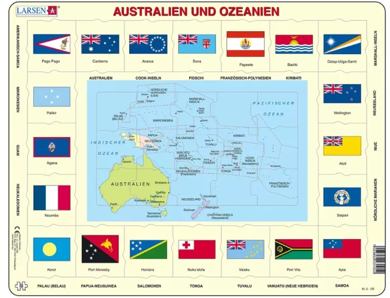 Puzzle Cadre - Australie et Océanie (en Allemand)