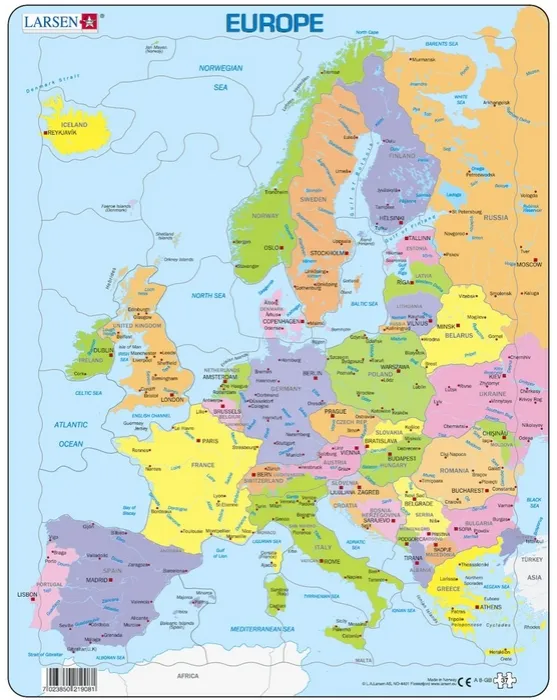 Puzzle Cadre - Carte de l'Europe (en Français)