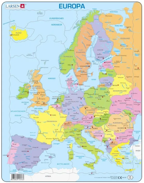 Puzzle Cadre - Carte de l'Europe en Allemand
