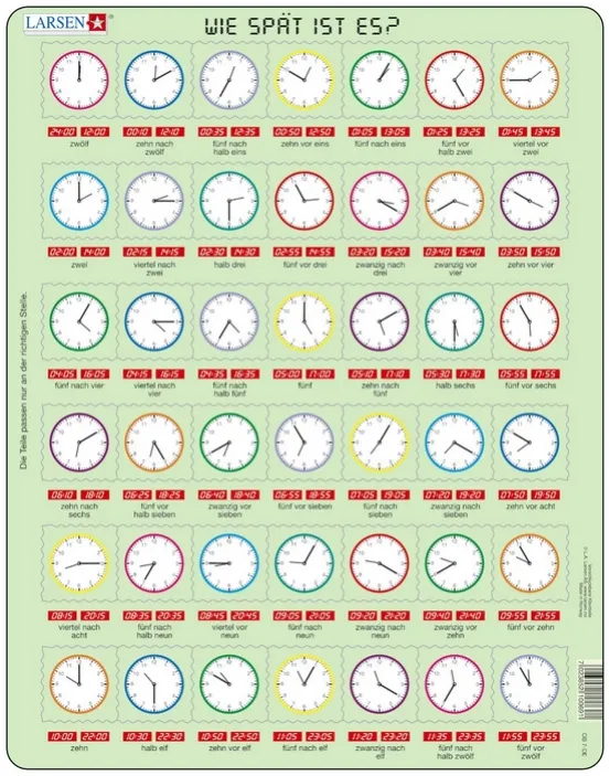 Puzzle Cadre - Apprendre l'Heure (en Allemand)