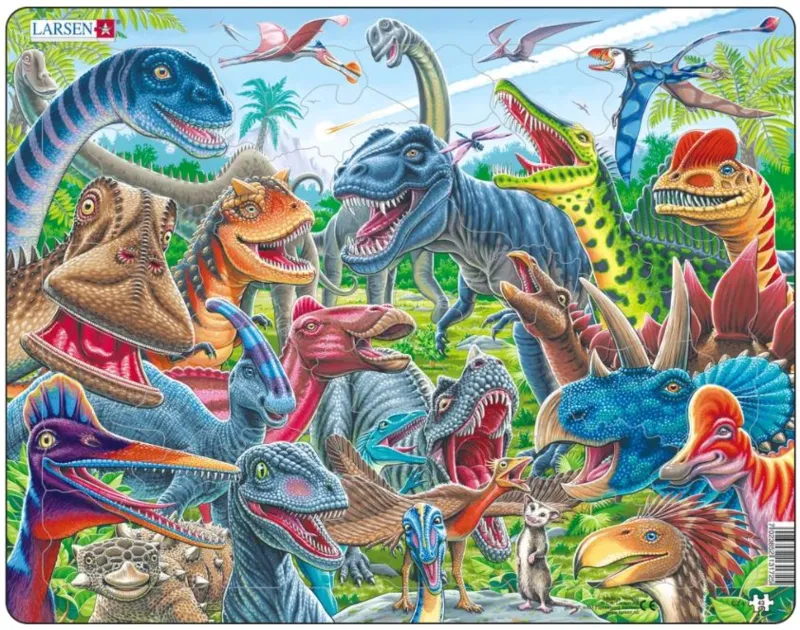 Puzzle Cadre - Selfie - Cheerful Dinosaurs