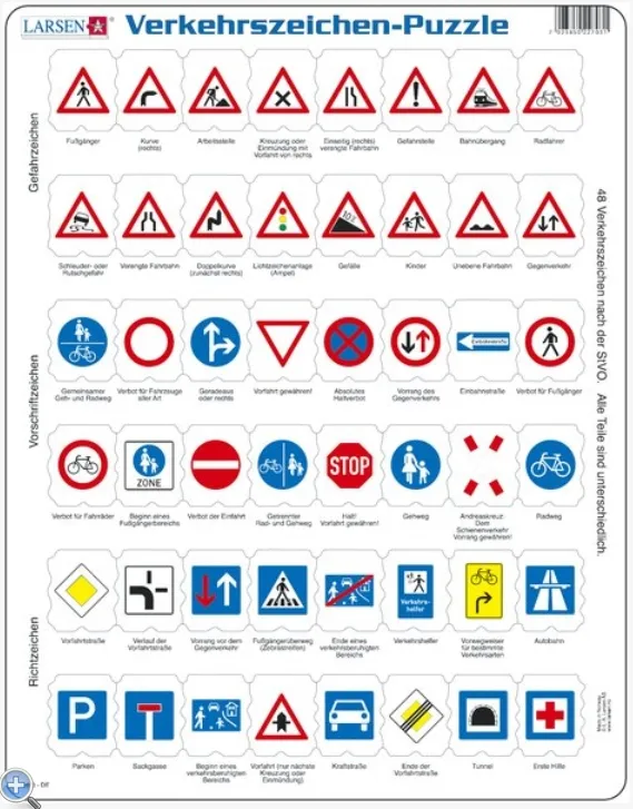 Puzzle Cadre - Signalisation Routière Allemande (en Allemand)