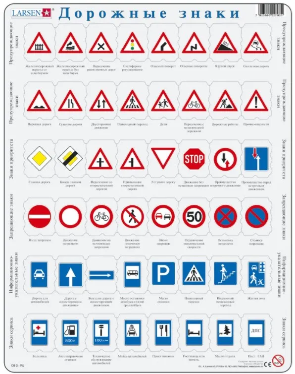 Puzzle Cadre - Signalisation Routière (en Russe)