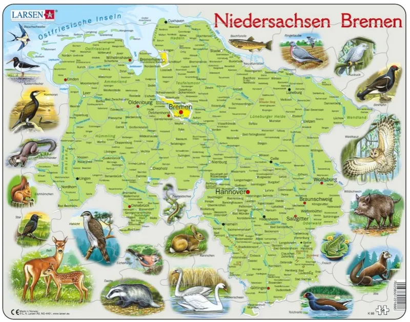 Puzzle Cadre - Niedersachsen / Bremen (en Allemand)