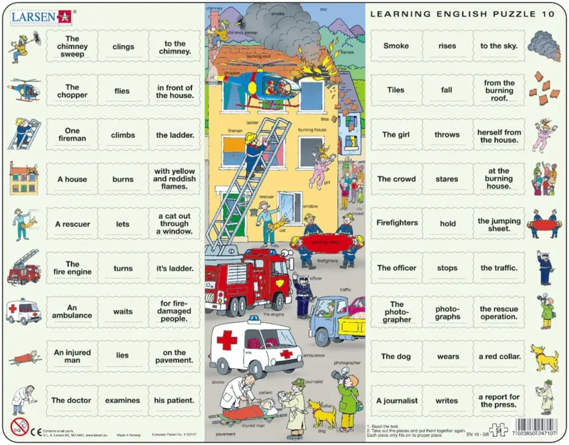 Puzzle Cadre - Apprendre l'Anglais 10 : Les Secours en Mots et en Phrases (en Anglais)