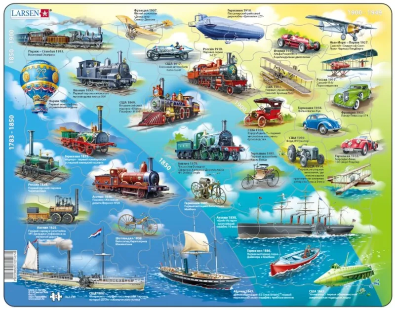 Puzzle Cadre - Véhicules Historiques (en Russe)