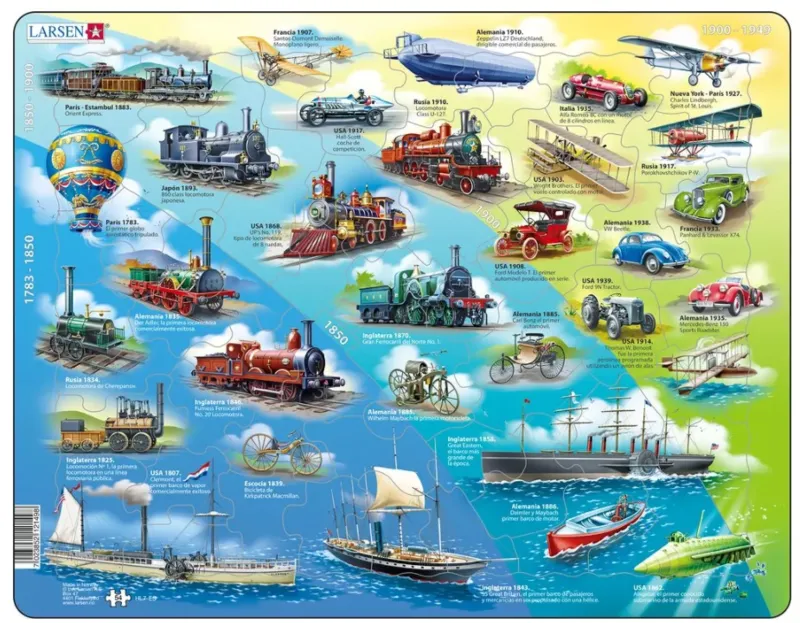 Puzzle Cadre - Véhicules Historiques (en Espagnol)