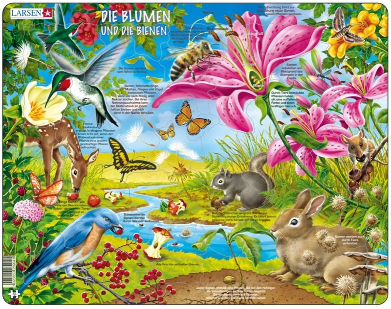 Puzzle Cadre - Les Fleurs et les Abeilles (en Allemand)