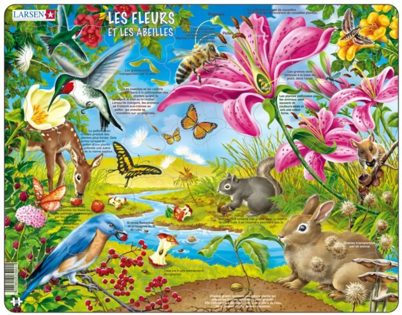 Puzzle Cadre - Les Fleurs et les Abeilles