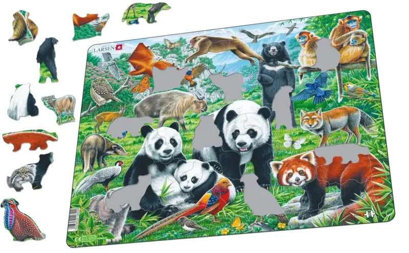 Puzzle Cadre - Panda Bear Family on a China Mountain Plateau