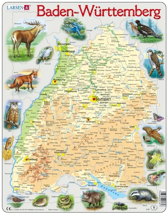 Puzzle Cadre - Bundesland : Baden-Württemberg (en Allemand)