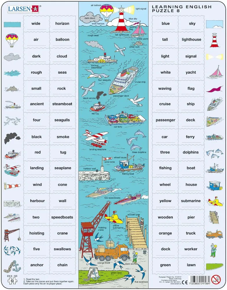 Puzzle Cadre - Apprendre l'Anglais 8 : Le Port en Mots et en Verbes (en Anglais)