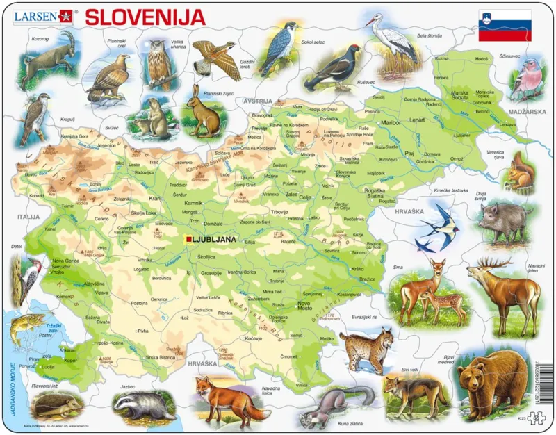 Puzzle Cadre - Carte de la Slovénie (en Slovène)