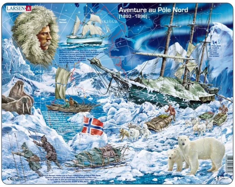 Puzzle Cadre - Aventure au Pôle Nord (en Français)