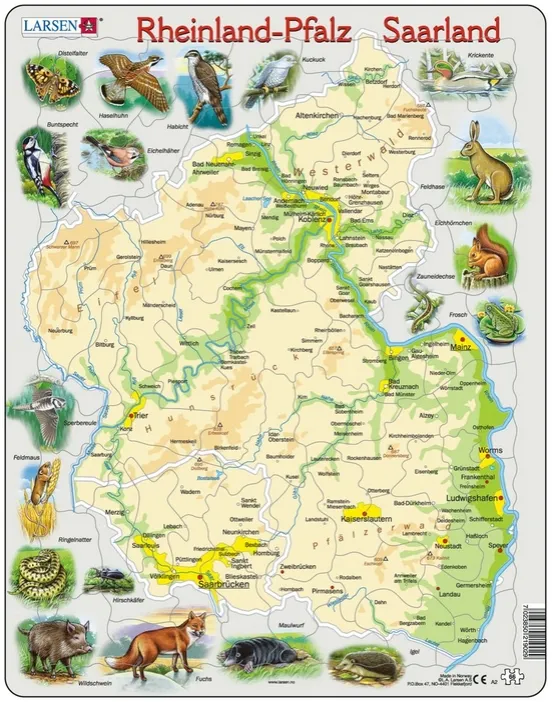 Puzzle Cadre - Reinland-Pfalz/ Saarland (en Allemand)