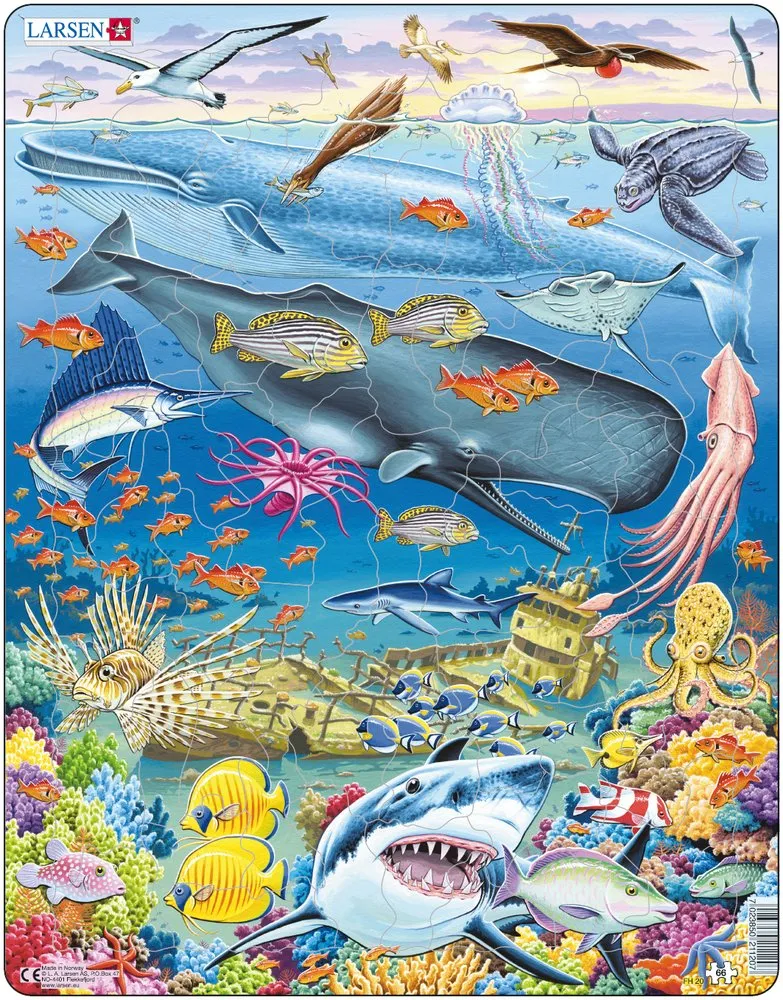 Puzzle Cadre - Baleine, Requin et Fonds Marins