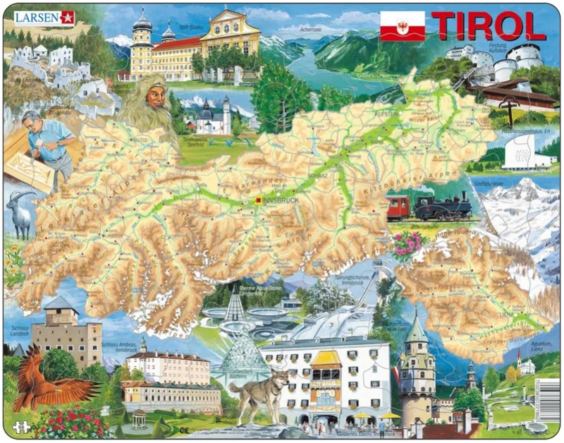 Puzzle Cadre - Carte du Tirol  (en Autrichien