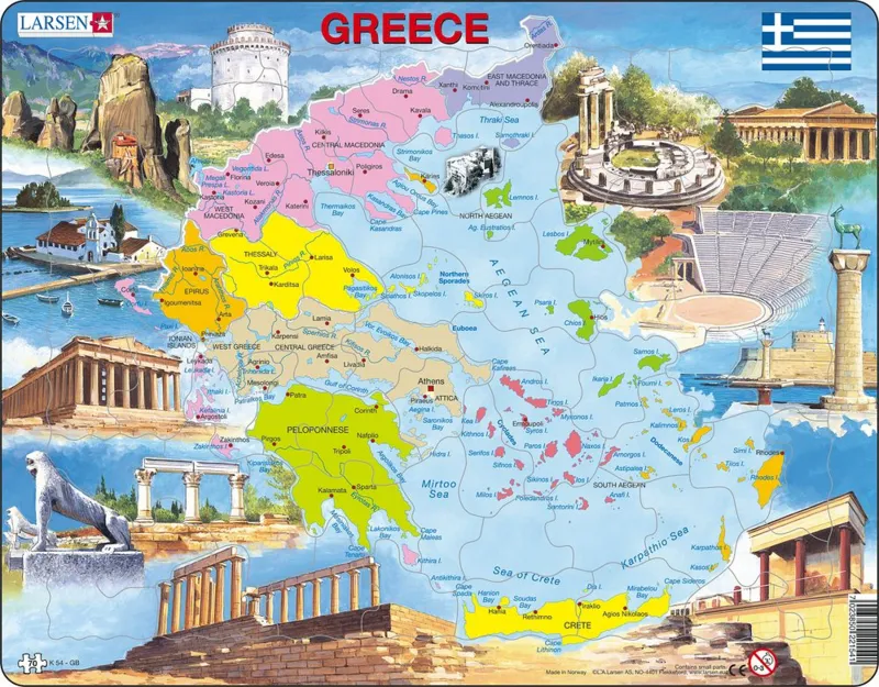 Puzzle Cadre - Carte de la Grèce (en Anglais)