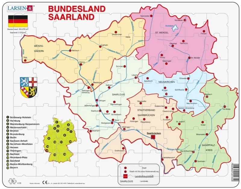 Puzzle Cadre - Bundesland : Saarland (en Allemand)