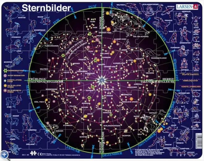 Puzzle Cadre - Carte des Constellations (en Allemand)