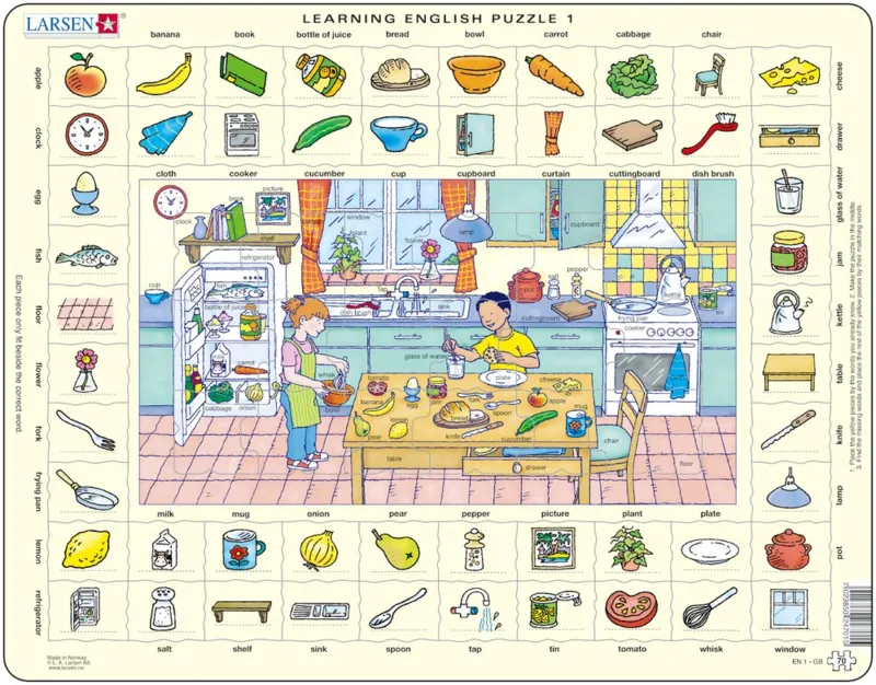 Puzzle Cadre - Apprendre l'Anglais 1 : Dans la Cuisine (en Anglais)
