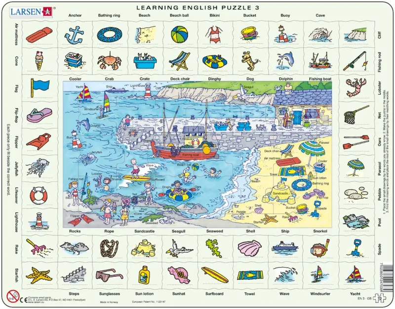 Puzzle Cadre - Apprendre l'Anglais 3 : Le Bord de Mer (en Anglais)