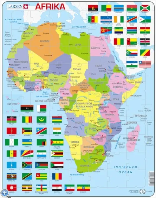 Puzzle Cadre - Carte de l'Afrique (en Allemand)