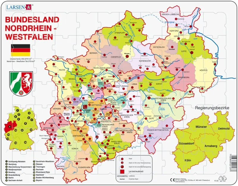 Puzzle Cadre - Bundesland : Nordrhein-Westfalen (en Allemand)