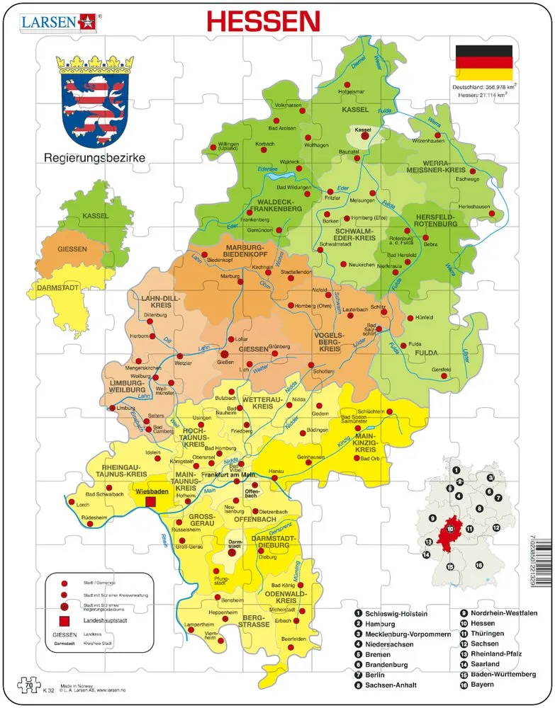Puzzle Cadre - Bundesland : Hessen (en Allemand)