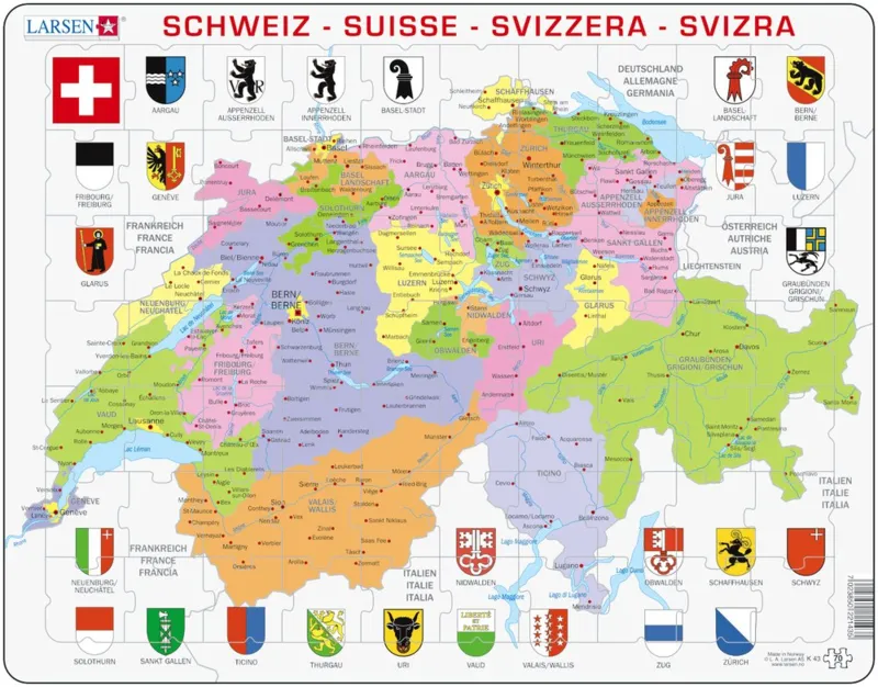 Puzzle Cadre - Carte de la Suisse