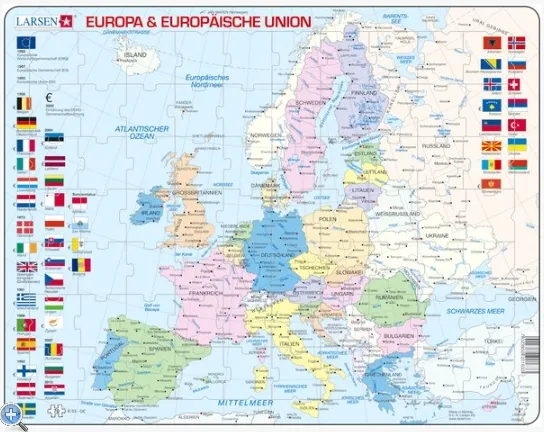 Puzzle Cadre - Carte de l'Europe (en Allemand)