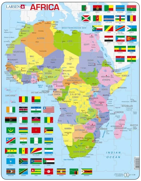 Puzzle Cadre - Carte de l'Afrique (en Anglais)