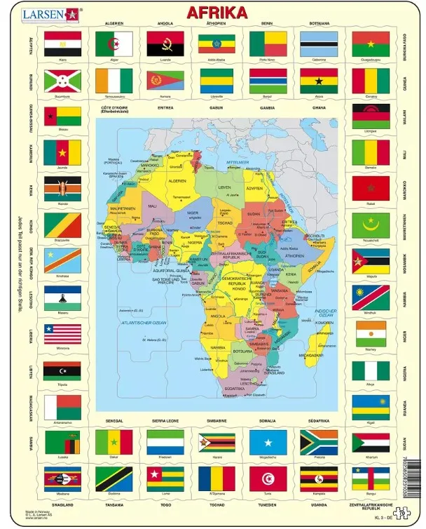 Puzzle Cadre - Carte de l'Afrique (en Allemand)
