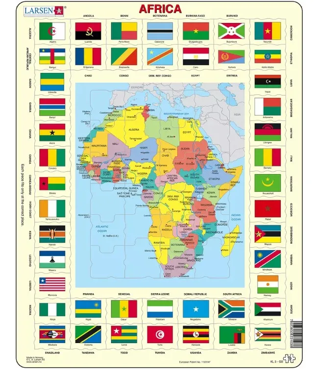 Puzzle Cadre - Carte de l'Afrique (en Anglais)