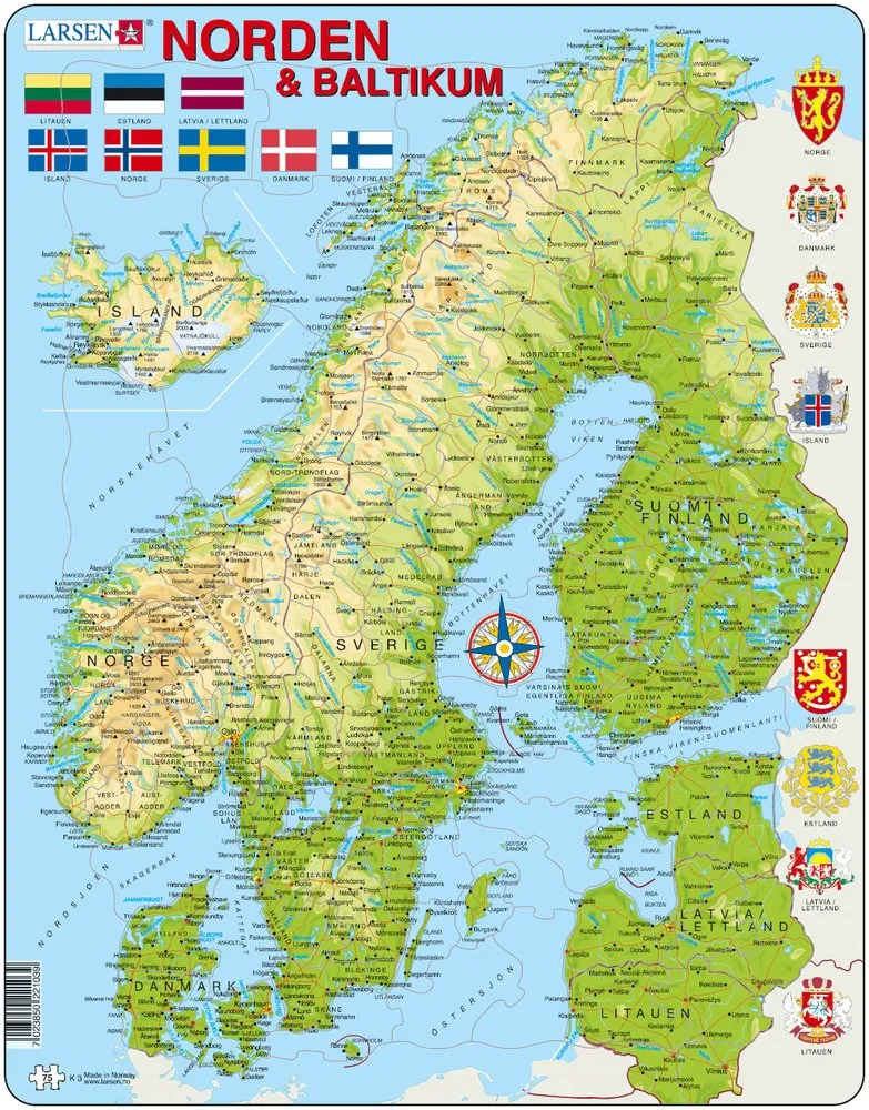 Puzzle Cadre - Carte des Pays Nordiques