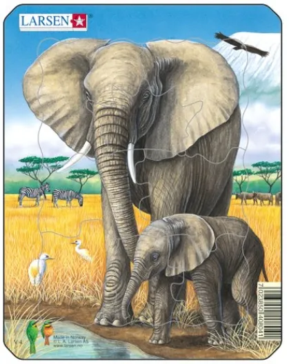 Puzzle Cadre - Eléphants