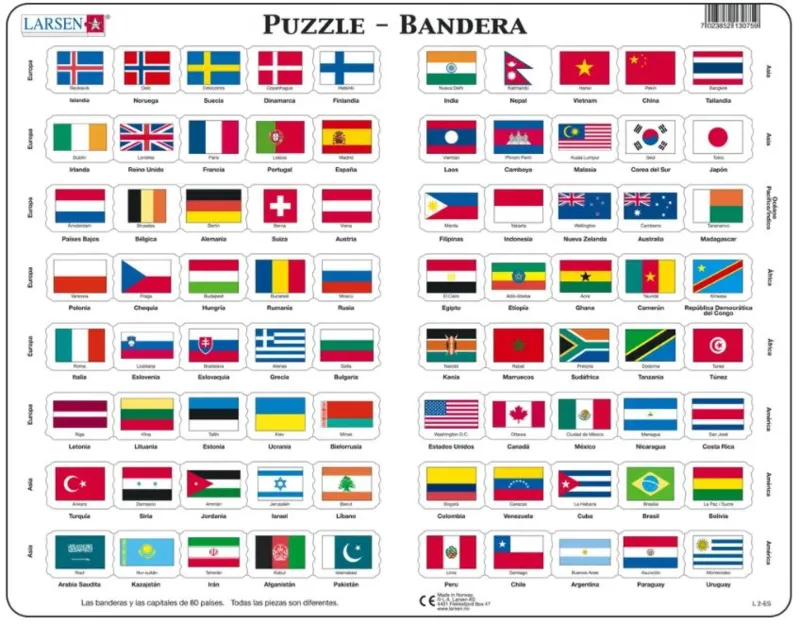 Puzzle Cadre - Drapeaux (Espagnol)