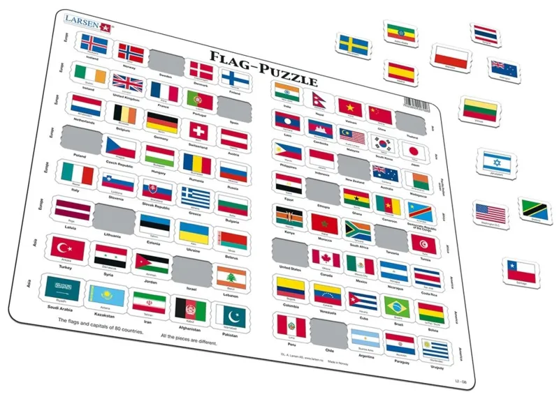 Puzzle Cadre - Drapeaux du Monde (en anglais)