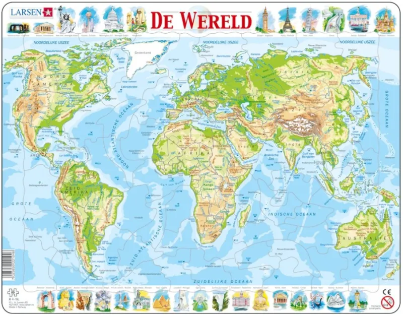 Puzzle Cadre - De Wereld (en Hollandais)