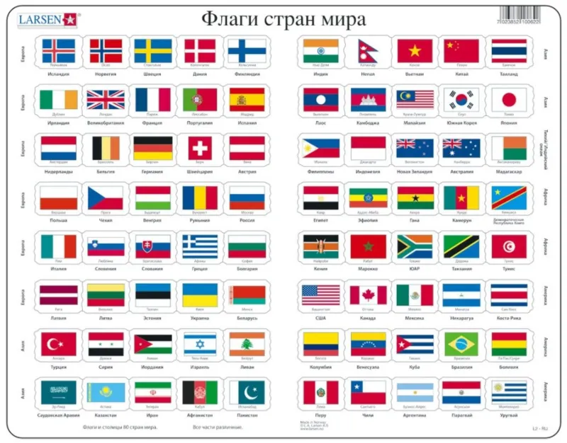 Puzzle Cadre - Drapeaux (en Russe)