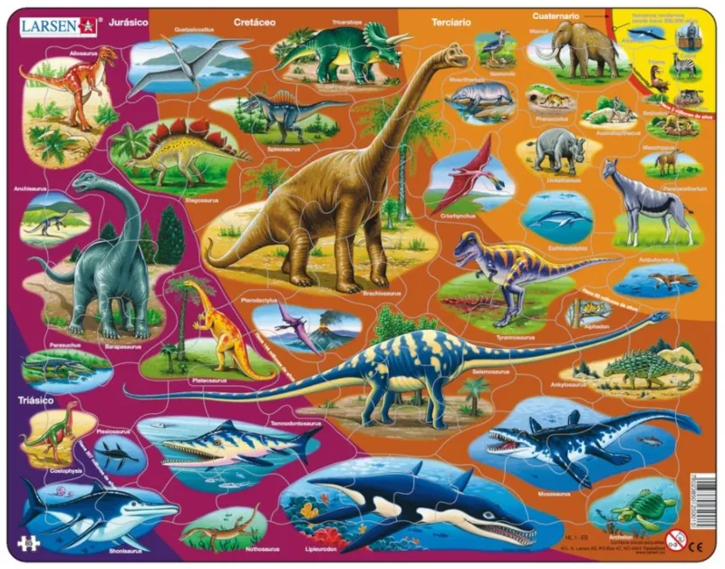 Puzzle Cadre - Dinosaures (en Espagnol)