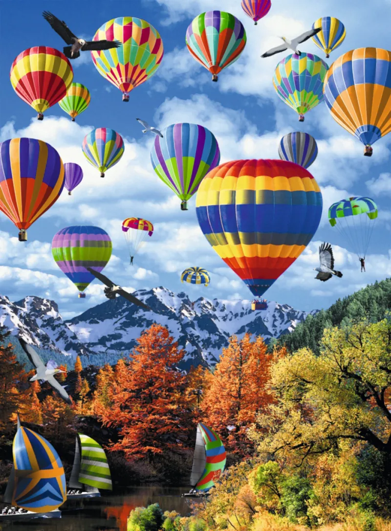 Effet 3D - Mongolfières