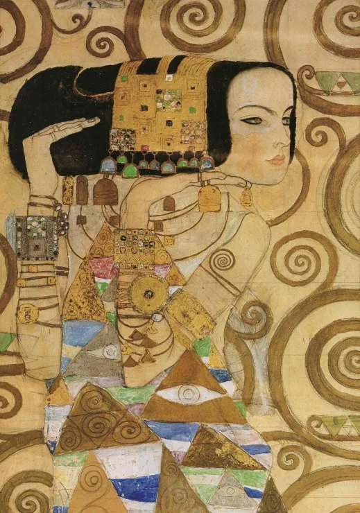 Gustav Klimt : L'attente (détail) 1905-1909