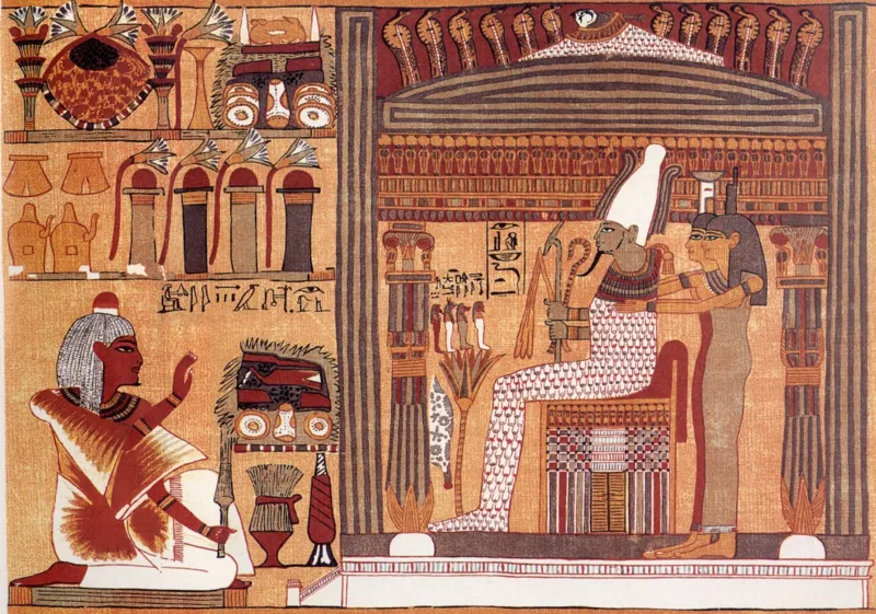 Le Livre des Morts : Ani dans l'au-delà devant Osiris